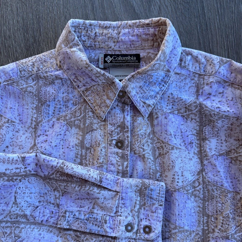 Columbia Lavender and Brown Men's Casual Shirt